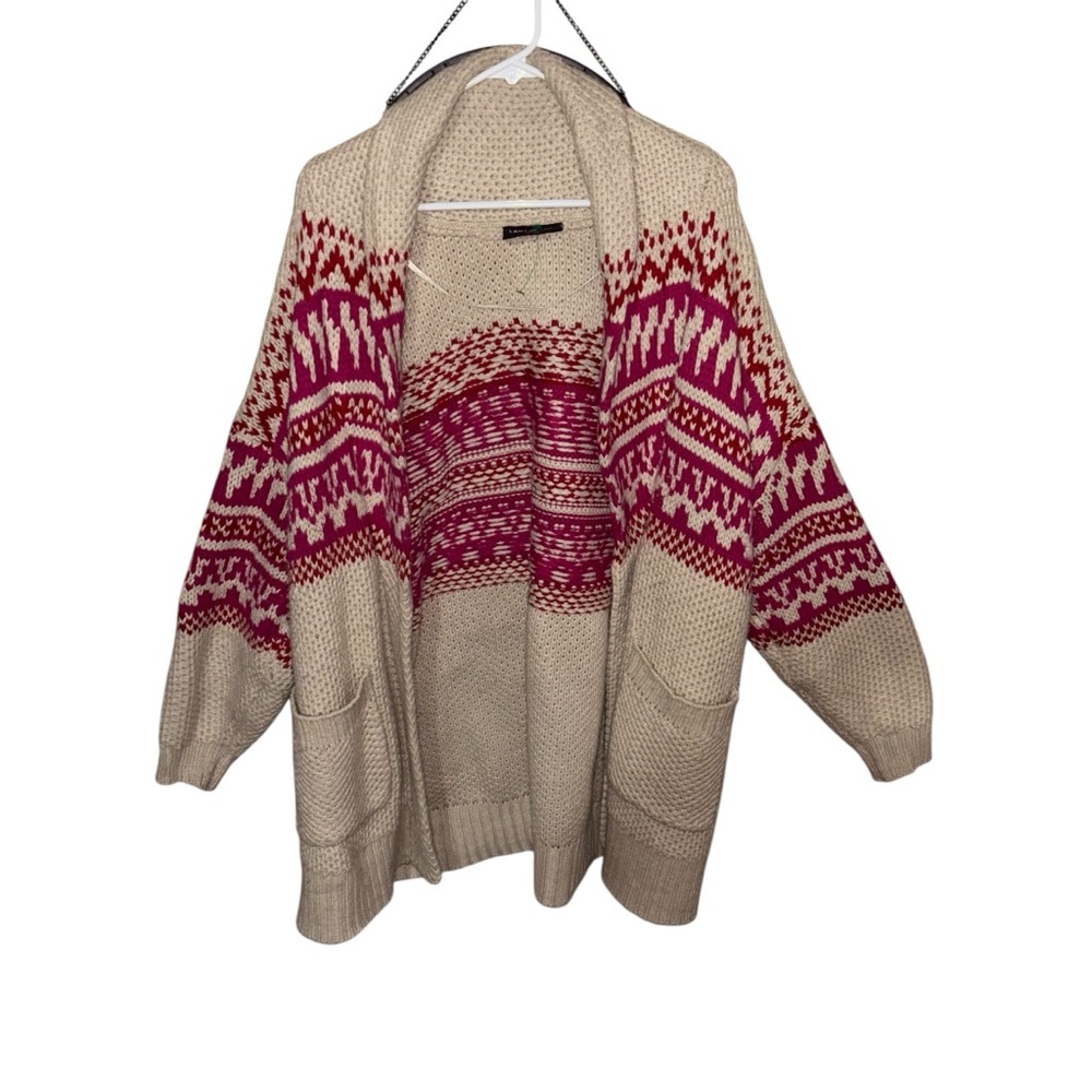 Lane Bryant Cream and Pink Knit Cardigan - Picture 5 of 10
